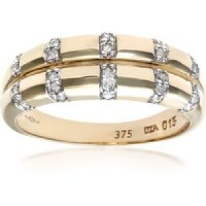 Diamant L’Eternel Womens 9ct Yellow Gold Ladies Diamond Ring – Size L