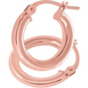 Diamant L’Eternel Womens 9ct Rose Gold Classic Hoop Earrings – One Size