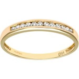 Diamant L’Eternel Womens Ladies 9ct Yellow Gold 10pts Diamond Eternity Ring – Size K