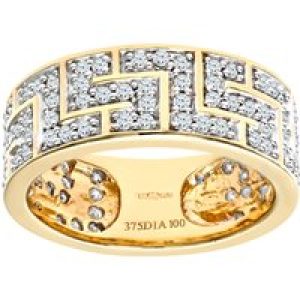 Diamant L’Eternel Womens 9ct Yellow Gold 1ct Diamond Greek Key Ring – Size W (Rings)