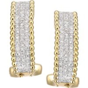 Diamant L’Eternel Womens 18ct Yellow Gold Diamond Hoop Earrings – One Size