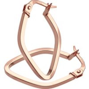 Diamant L’Eternel Womens 9ct Rose Gold Kite Square Tube Hoop Earrings – One Size
