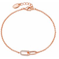 Rose Gold Plated Paperclip Link Bracelet Created with Zircondia® Crystals - Image 2