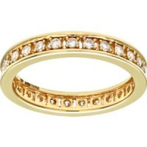 Diamant L’Eternel Womens 18ct Yellow Gold Half Carat Diamond Full Eternity Ring – Size M