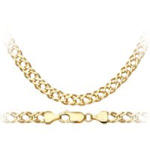 Diamant L’Eternel Unisex 9ct Yellow Gold 10.8g Double Curb Necklace of 61cm/24 Inch Length and 6mm Width Gold (archived) – One Size