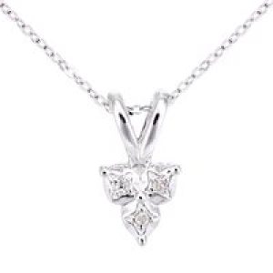 Diamant L’Eternel Womens 9ct White Gold Diamond Star Design Pendant Necklace of Length 46cm – One Size
