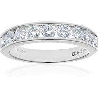 Diamant L'Eternel Womens 18ct White Gold 1ct Certified IJ/I Diamond Channel Set Half Eternity Ring - Size L - Image 2