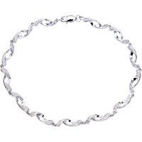 Diamant L'Eternel Womens 9ct White Gold Diamond Set Twist Link Bracelet - One Size - Image 2