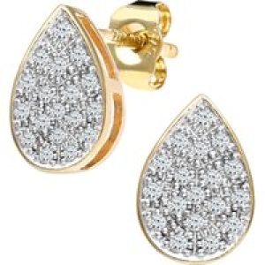 Diamant L’Eternel Womens 9ct Yellow Gold Ladies 15pt Diamond Earrings – One Size