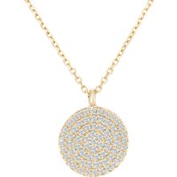 Diamant L'Eternel Womens 9ct Yellow Gold Diamond Cluster Pendant Necklace - Size P 1/2 - Image 2