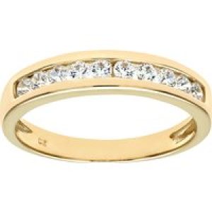 Diamant L’Eternel Womens 9ct Yellow Gold Ladies Stone Set Eternity Ring – Size H