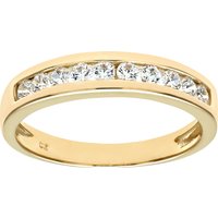 Diamant L'Eternel Womens 9ct Yellow Gold Ladies Stone Set Eternity Ring - Size V - Image 2