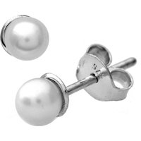 Diamant L'Eternel Womens 9ct White Gold 4.5mm Pearl Stud Earrings - One Size - Image 2