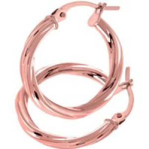 Diamant L’Eternel Womens 9ct Rose Gold Twist Hoop Earrings – One Size