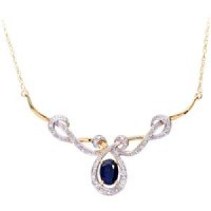 Diamant L’Eternel Womens 9ct Yellow Gold Ladies 5pt Diamond Necklace – One Size