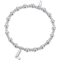 Letter L Preliminary Stretch Bracelet Created with Zircondia® Crystals - Image 2