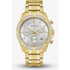 Bulova Classic Sutton Gold Tone Diamond Watch 98E113