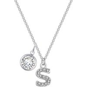 Pave Preliminary S Necklace with Birthstone Attraction Created with Zircondia® Crystals