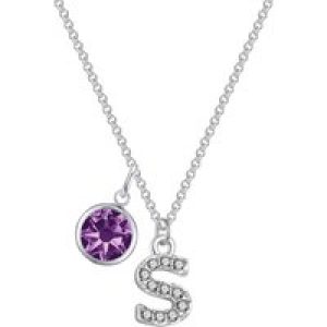 Pave Preliminary S Necklace with Birthstone Attraction Created with Zircondia® Crystals