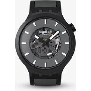 Swatch Essentials Past The Horizon Black & Grey Rubber Watch SB05B113