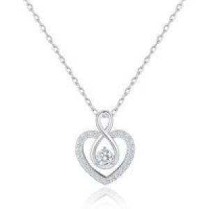 Sterling Silver Infinity Middle Necklace Created with Zircondia® Crystals