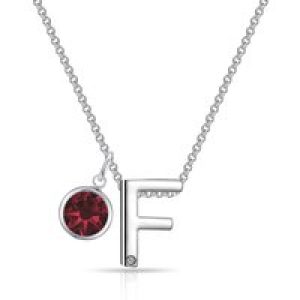 Preliminary F Necklace with Birthstone Appeal Created with Zircondia® Crystals