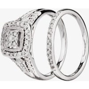9ct White Gold 0.50ct Diamond Cushion Bridal Ring THR21953-50 N