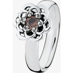 Spinning Silver Romance Pink Cubic Zirconia Flower Ring 80311