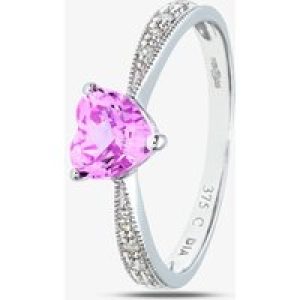 9ct White Gold Purple Cubic Zirconia Center Formed Ring PR07629W P