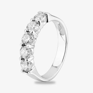 18ct White Gold 1.00ct Diamond Five Stone Ring THR5555-100 Q