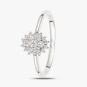 9ct White Gold 0.25ct Diamond Cluster Ring DR1673W K