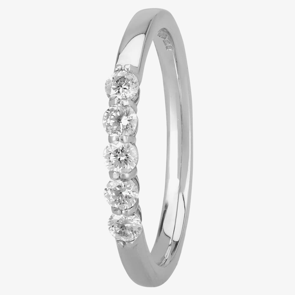 1888 Collection Platinum 0.30ct Five-Stone Diamond Ring HET1001(.30CT PLUS) F-G/SI1-SI2/0.30ct