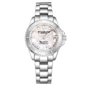Stührling Womens Depthmaster 3950L Quartz 32mm Fashion – Silver – One Size