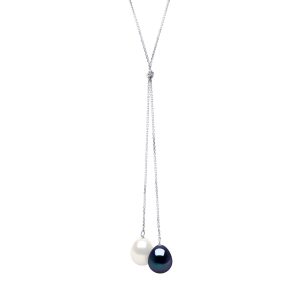 Ateliers Saint Germain Womens Necklace You & Me 2 Real Cultured Freshwater Pearls Pear 9-10 mm – White White Gold – One Size