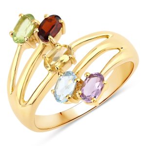 Rafaela Donata Womens Khushi Female Sterling Silver Ring – Gold – Size N