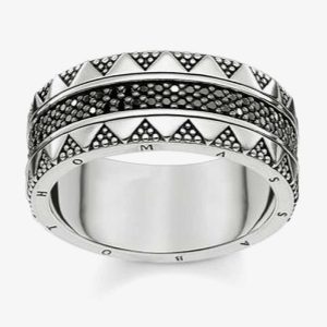 THOMAS SABO Women Black Beaded Ring TR2107-643-11-54