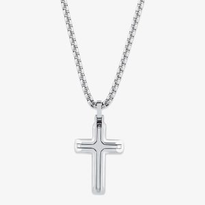 Unique Stainless Steel Cross Pendant Necklace AN-129/50CM