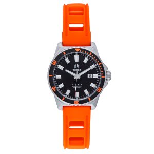 Shield Mens Reef Strap Watch w/Date – Orange Stainless Steel – One Size