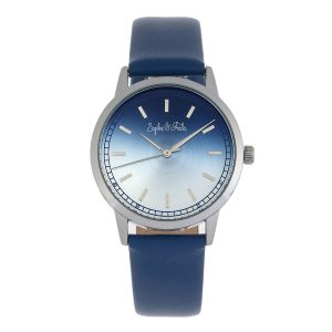 Sophie & Freda Womens and San Diego Leather-Band Watch – Blue Stainless Steel – One Size