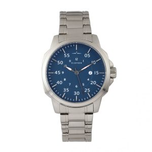 Elevon Mens Hughes Bracelet Watch w/ Date – Blue Stainless Steel – One Size