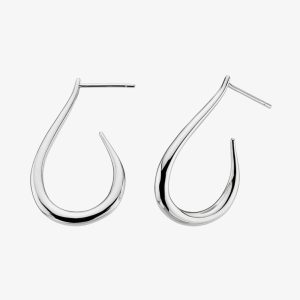 Kit Heath Allure Silver Open Tear Drop Dropper Earrings 60165HP016