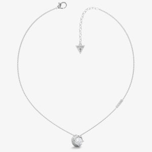 Guess Moon Phases Silver-Tone Crystal Necklace UBN01190RH
