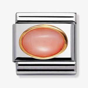 Nomination CLASSIC Gold Oval Stones Pink Coral Charm 030502/10