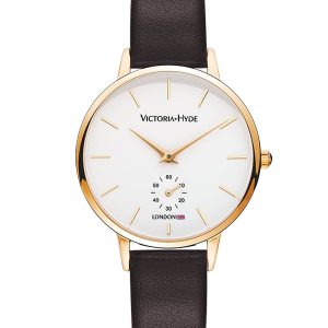 Victoria Hyde London Luxury WoMens Watch with Second Hand Design – Black Stainless Steel – One Size
