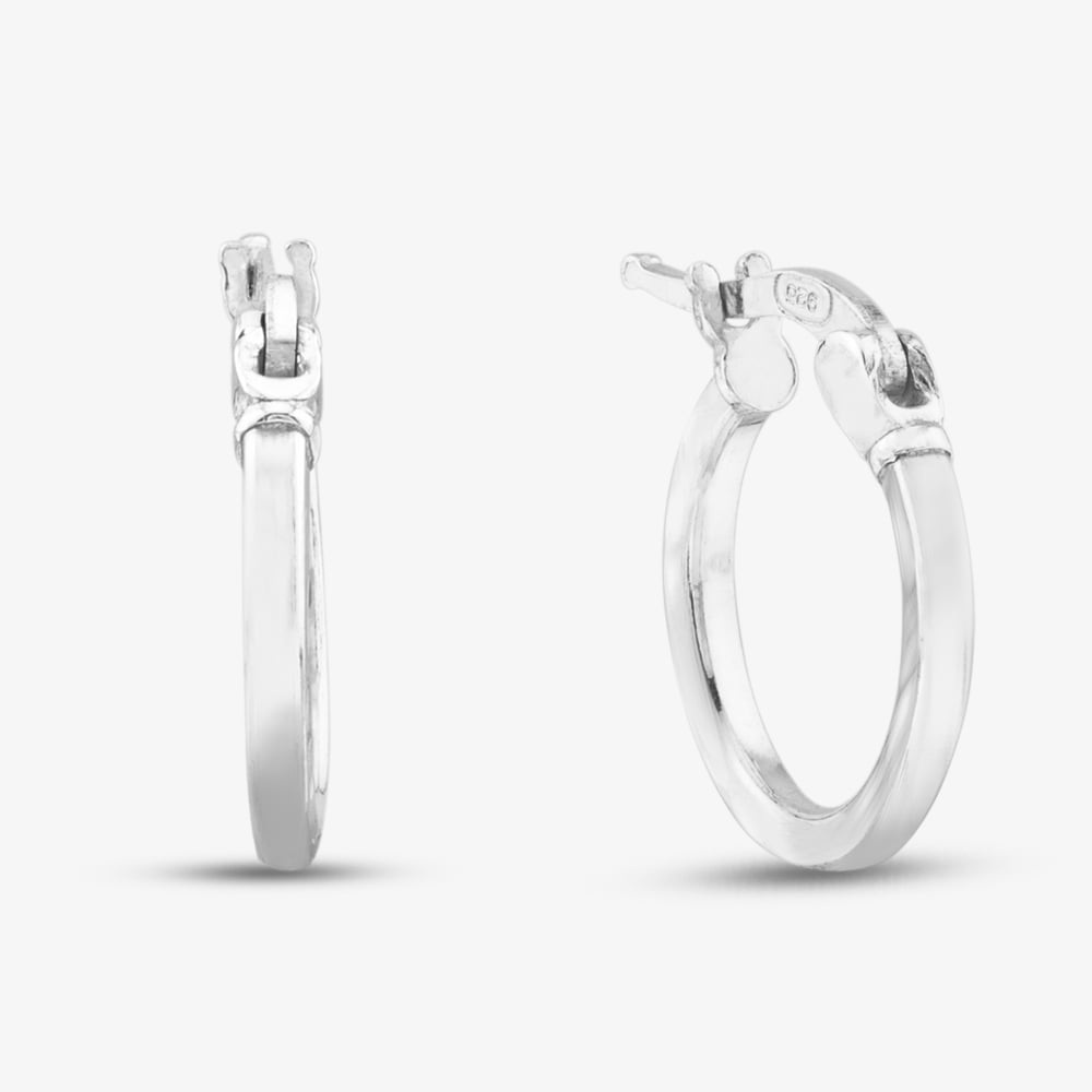 Sterling Silver 10mm Diamond Cut Hoop Earrings 8.51.1649