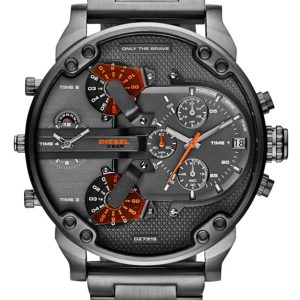 Diesel Mens Daddy 2.0 Chronograph Watch DZ7315 – Grey Metal – One Size