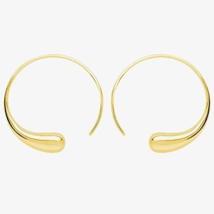 Lucy Quartermaine Gold Vermeil Large Luna Threader Hoop Earrings LER1G