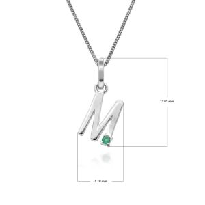 Preliminary Emerald Letter Allure Necklace in 9ct White Gold