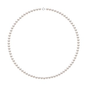 Diadema Womens – Necklace – Real Japanese Akoya Cultured Pearl – White Gold – One Size