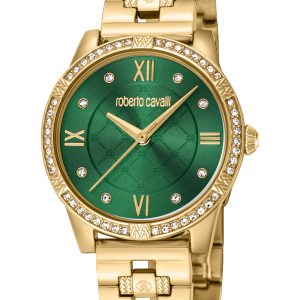 Roberto Cavalli RC5L032M0065 Womens Quartz Darkish Inexperienced Stainless Metal 5 ATM 30 mm Watch – One Dimension